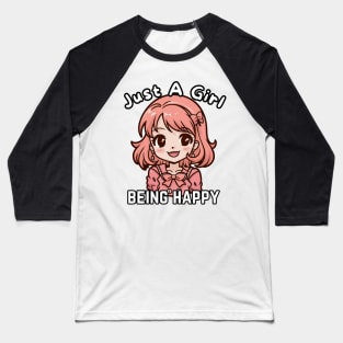 Cute Pink Girl Baseball T-Shirt